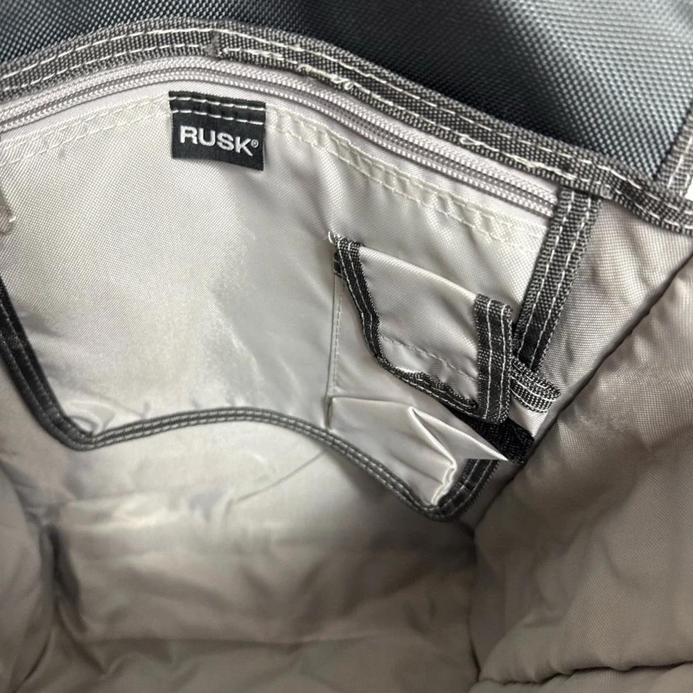 RUSK Haircare Messenger Bag – “Fashion + Culture + Attitude” Gray Crossbody Tote